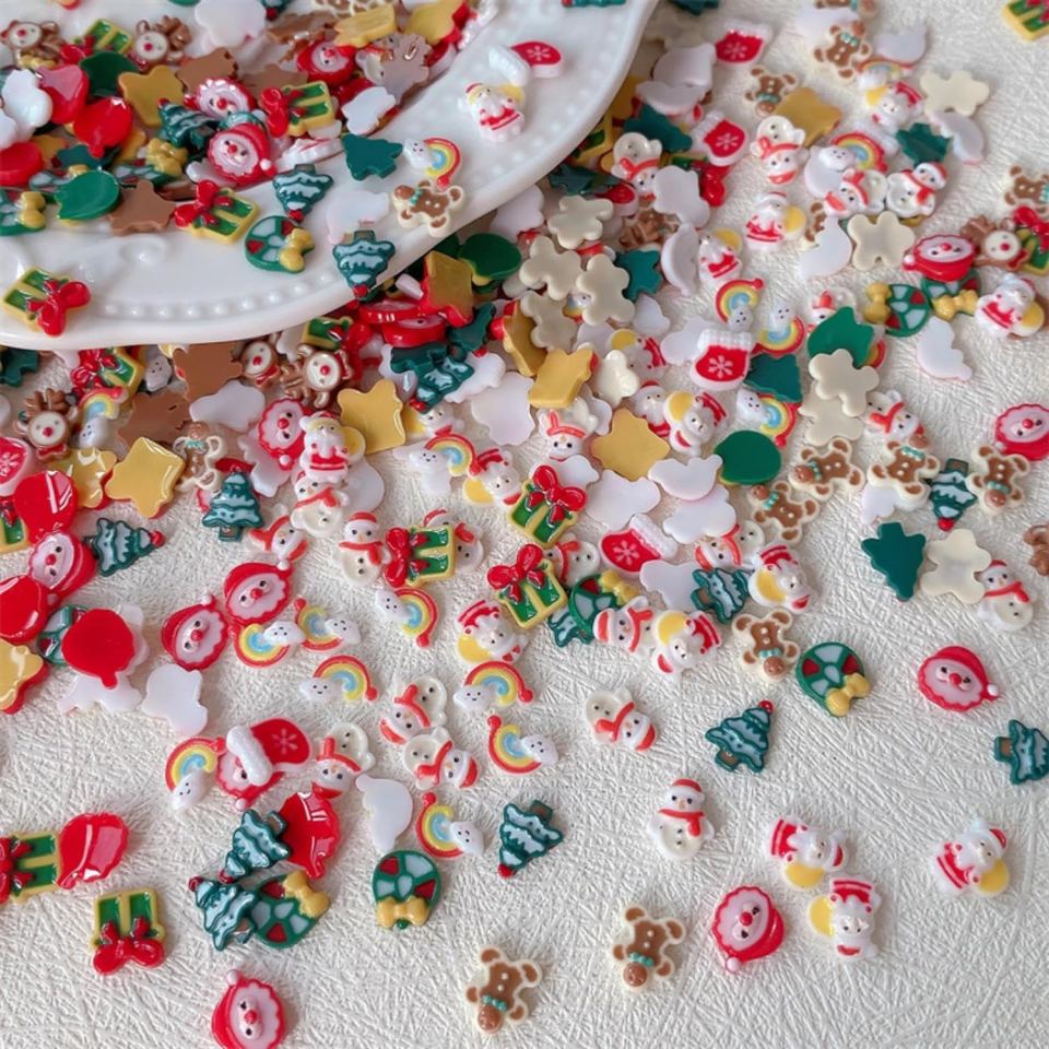 ເລັບ Rhinestones ວັນຄຣິດສະມາດ