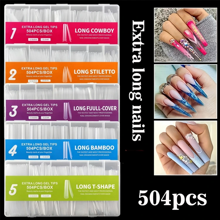 ເຄັດລັບ Gel Long ພິເສດ - 504pcs