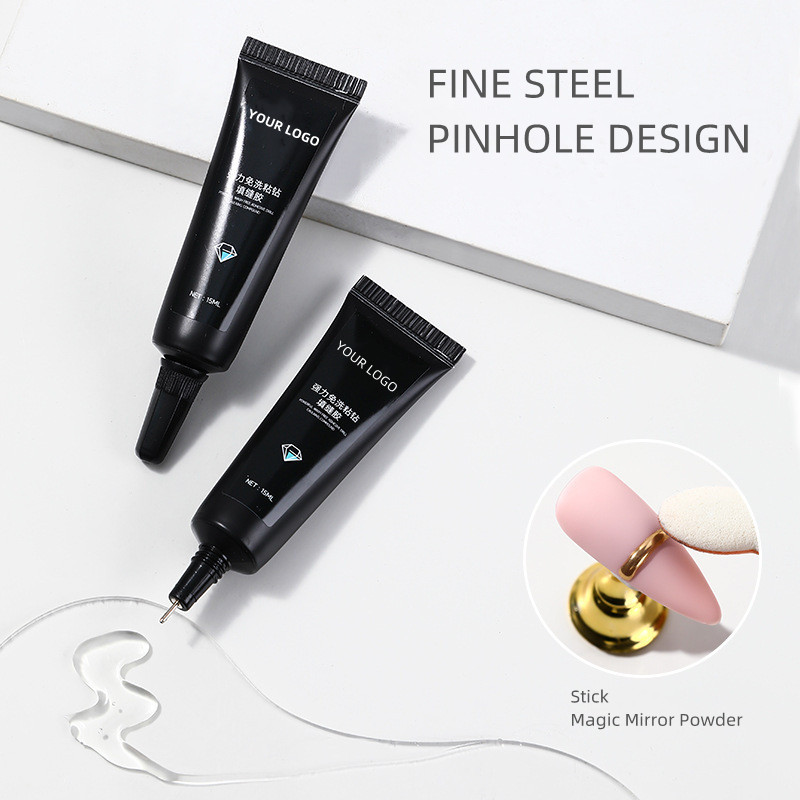 ເລັບ rhinestone gem gel