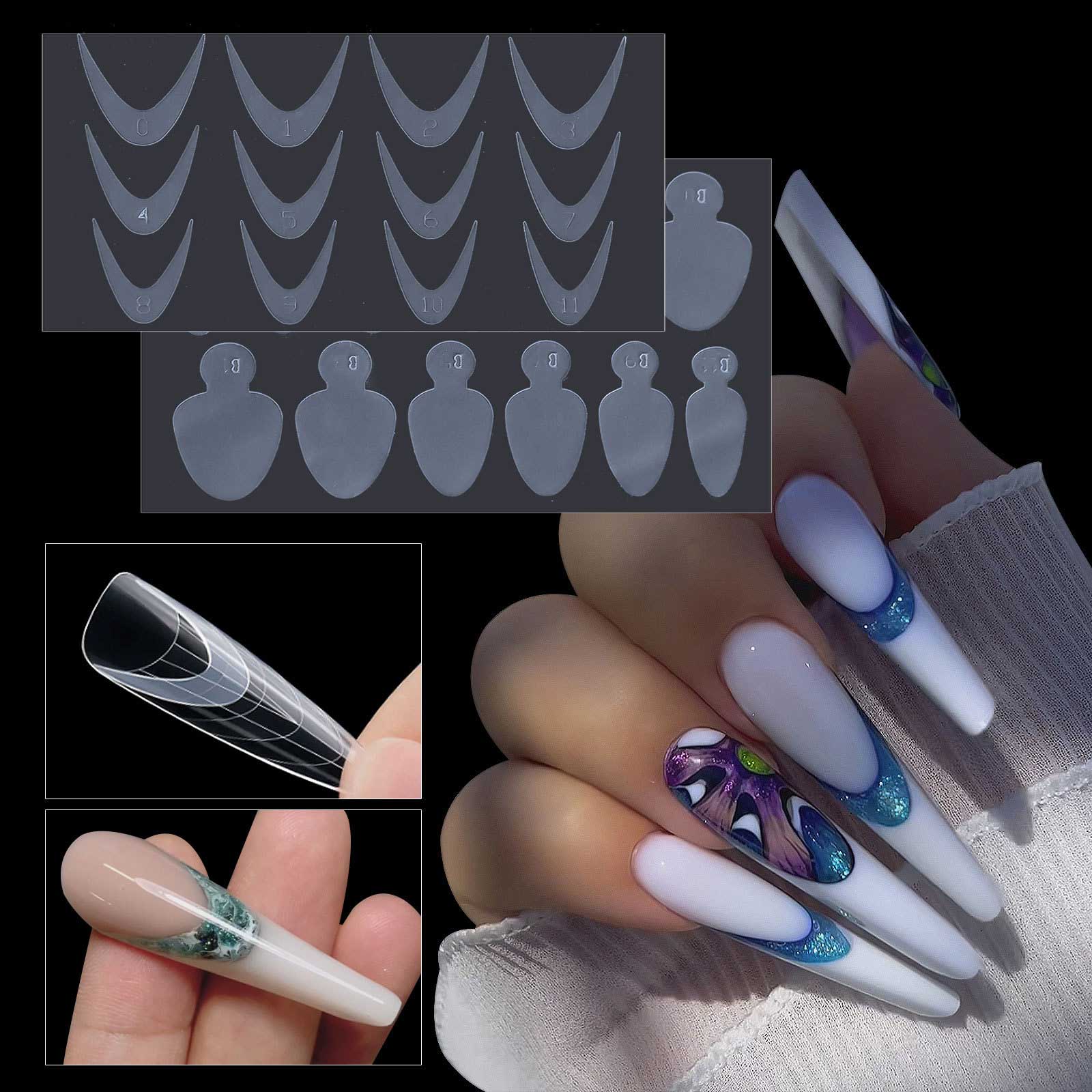 Silicone French Manicure Stickers ສໍາລັບເລັບ Mold