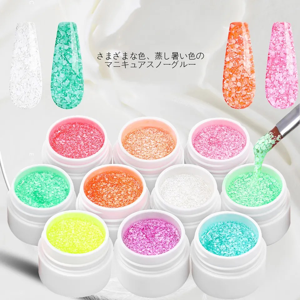 ດອກໄມ້ຫິມະ sequins gels ຕະປູ Snow